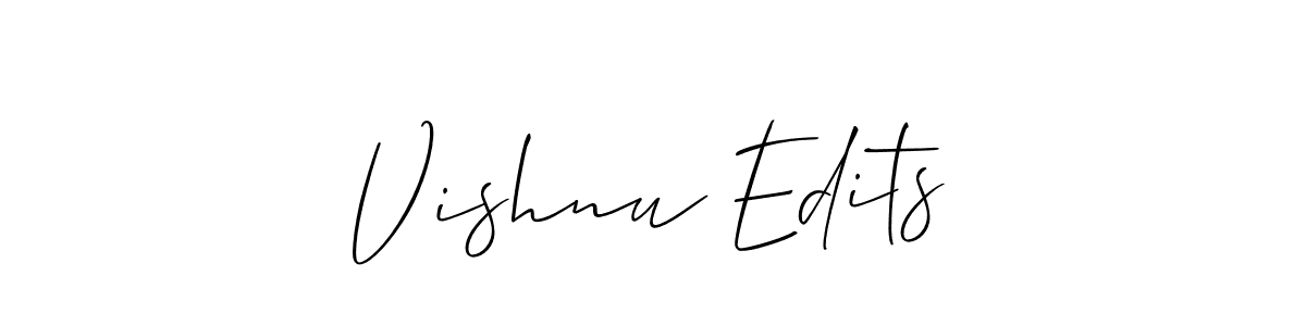 Make a beautiful signature design for name Vishnu Edits. With this signature (Allison_Script) style, you can create a handwritten signature for free. Vishnu Edits signature style 2 images and pictures png