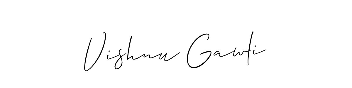 The best way (Allison_Script) to make a short signature is to pick only two or three words in your name. The name Vishnu Gawli include a total of six letters. For converting this name. Vishnu Gawli signature style 2 images and pictures png