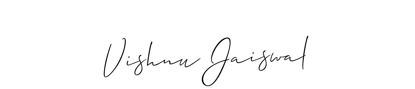 How to make Vishnu Jaiswal name signature. Use Allison_Script style for creating short signs online. This is the latest handwritten sign. Vishnu Jaiswal signature style 2 images and pictures png