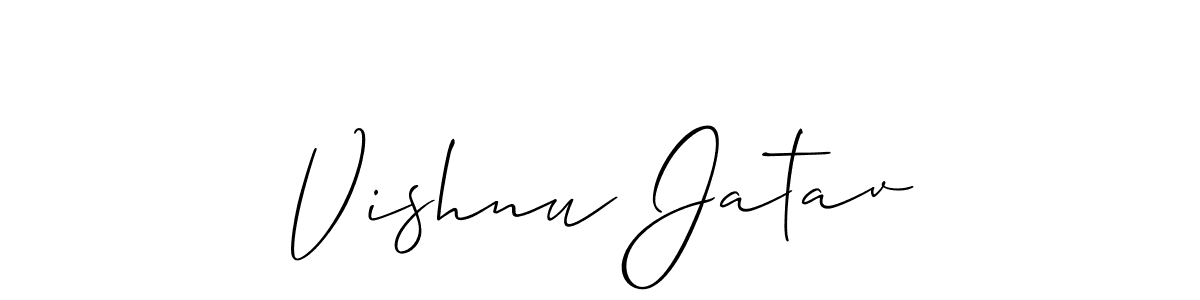 Use a signature maker to create a handwritten signature online. With this signature software, you can design (Allison_Script) your own signature for name Vishnu Jatav. Vishnu Jatav signature style 2 images and pictures png