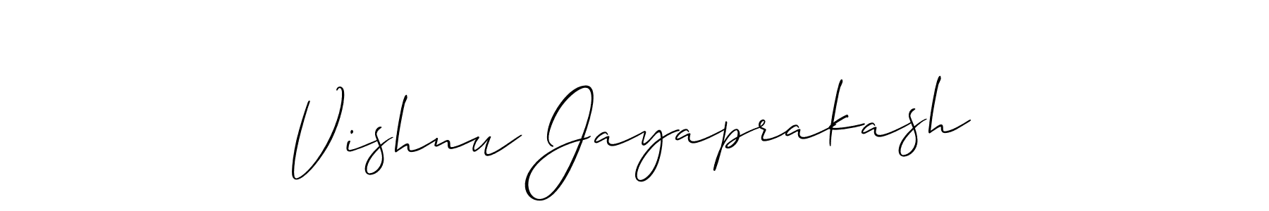 It looks lik you need a new signature style for name Vishnu Jayaprakash. Design unique handwritten (Allison_Script) signature with our free signature maker in just a few clicks. Vishnu Jayaprakash signature style 2 images and pictures png