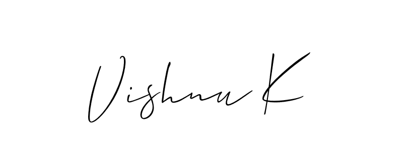 Design your own signature with our free online signature maker. With this signature software, you can create a handwritten (Allison_Script) signature for name Vishnu K. Vishnu K signature style 2 images and pictures png