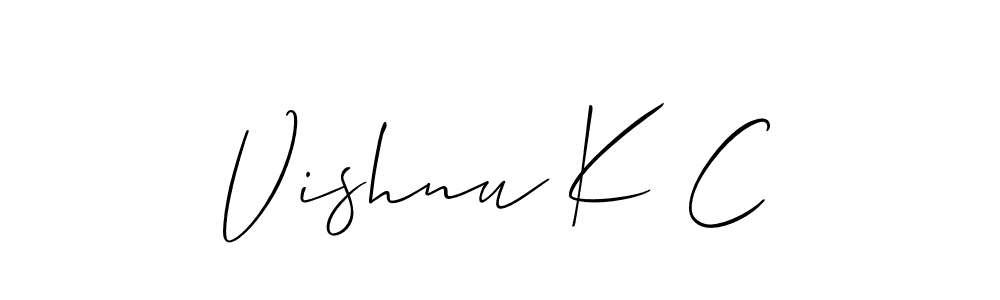 Create a beautiful signature design for name Vishnu K C. With this signature (Allison_Script) fonts, you can make a handwritten signature for free. Vishnu K C signature style 2 images and pictures png