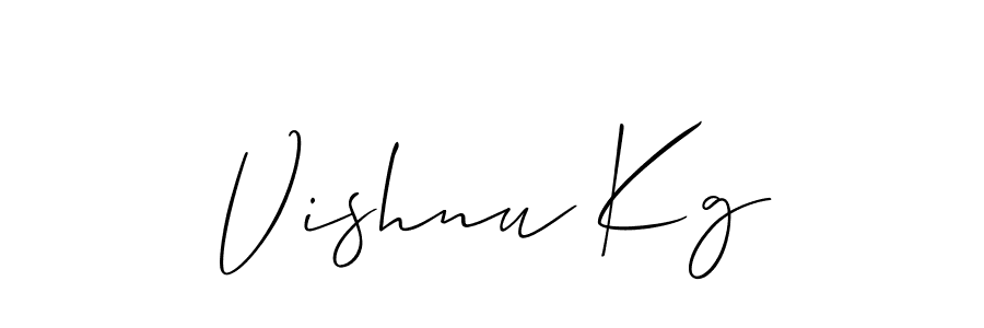 You should practise on your own different ways (Allison_Script) to write your name (Vishnu Kg) in signature. don't let someone else do it for you. Vishnu Kg signature style 2 images and pictures png