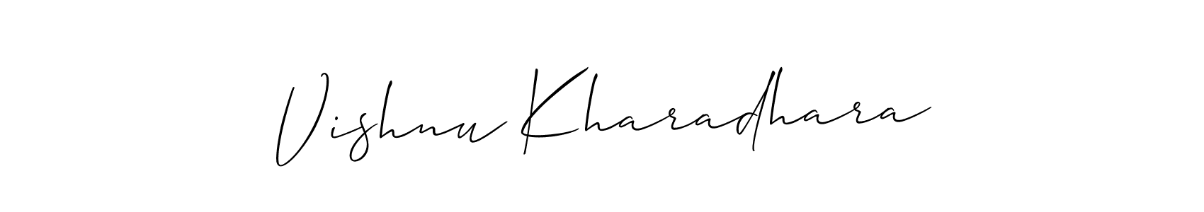 Vishnu Kharadhara stylish signature style. Best Handwritten Sign (Allison_Script) for my name. Handwritten Signature Collection Ideas for my name Vishnu Kharadhara. Vishnu Kharadhara signature style 2 images and pictures png