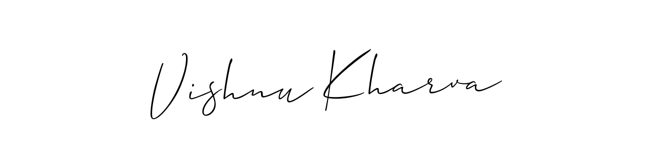 if you are searching for the best signature style for your name Vishnu Kharva. so please give up your signature search. here we have designed multiple signature styles  using Allison_Script. Vishnu Kharva signature style 2 images and pictures png