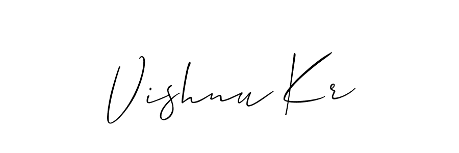 Design your own signature with our free online signature maker. With this signature software, you can create a handwritten (Allison_Script) signature for name Vishnu Kr. Vishnu Kr signature style 2 images and pictures png