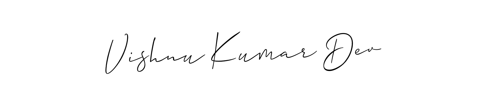 Create a beautiful signature design for name Vishnu Kumar Dev. With this signature (Allison_Script) fonts, you can make a handwritten signature for free. Vishnu Kumar Dev signature style 2 images and pictures png
