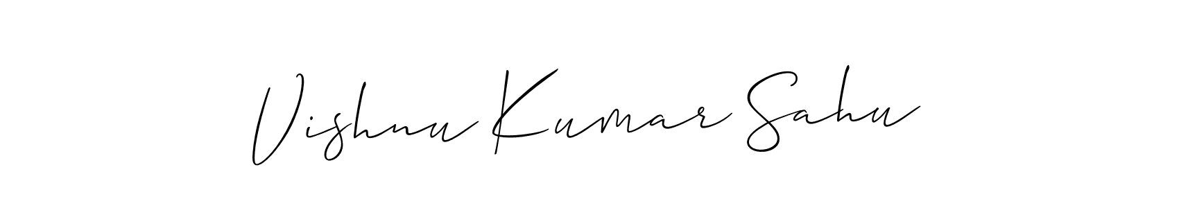 How to Draw Vishnu Kumar Sahu signature style? Allison_Script is a latest design signature styles for name Vishnu Kumar Sahu. Vishnu Kumar Sahu signature style 2 images and pictures png