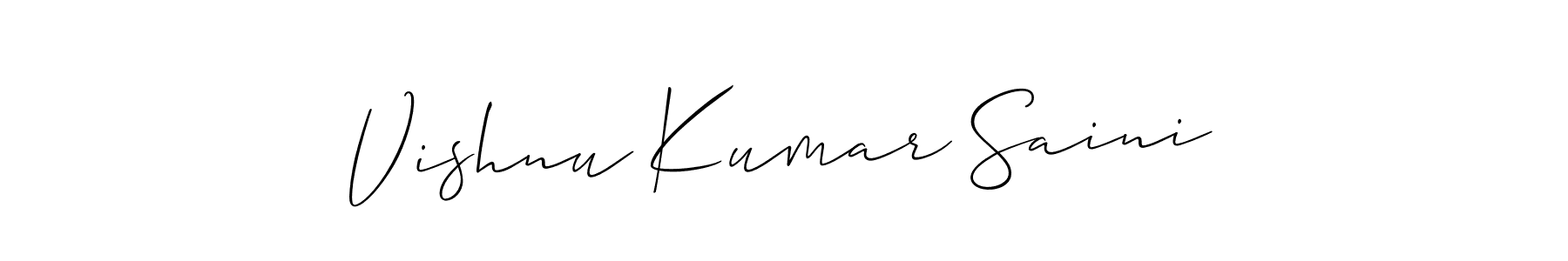 How to make Vishnu Kumar Saini name signature. Use Allison_Script style for creating short signs online. This is the latest handwritten sign. Vishnu Kumar Saini signature style 2 images and pictures png