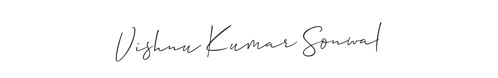 Vishnu Kumar Sonwal stylish signature style. Best Handwritten Sign (Allison_Script) for my name. Handwritten Signature Collection Ideas for my name Vishnu Kumar Sonwal. Vishnu Kumar Sonwal signature style 2 images and pictures png