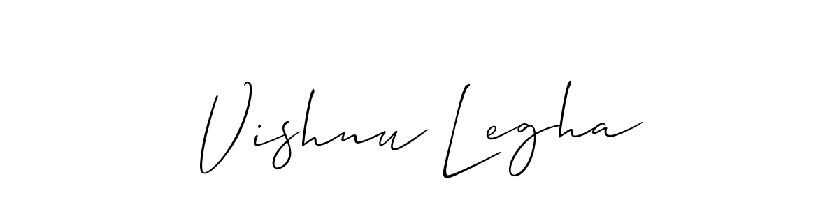 This is the best signature style for the Vishnu Legha name. Also you like these signature font (Allison_Script). Mix name signature. Vishnu Legha signature style 2 images and pictures png
