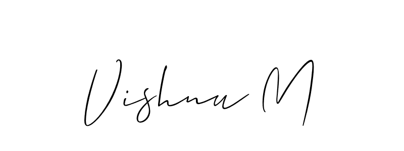 How to make Vishnu M signature? Allison_Script is a professional autograph style. Create handwritten signature for Vishnu M name. Vishnu M signature style 2 images and pictures png