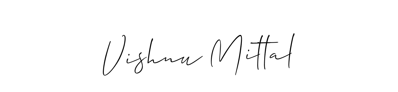 Make a beautiful signature design for name Vishnu Mittal. With this signature (Allison_Script) style, you can create a handwritten signature for free. Vishnu Mittal signature style 2 images and pictures png