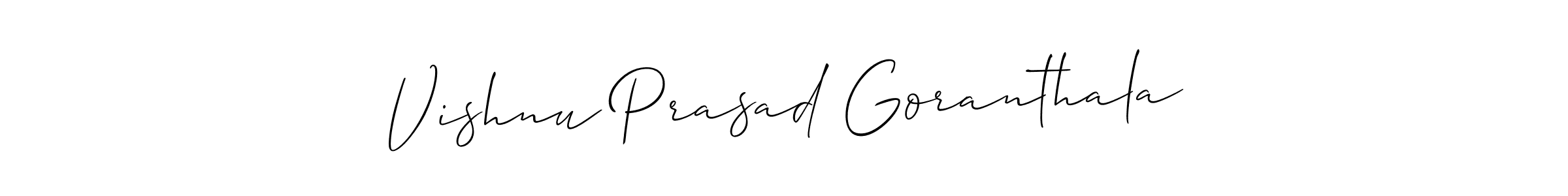 How to make Vishnu Prasad Goranthala signature? Allison_Script is a professional autograph style. Create handwritten signature for Vishnu Prasad Goranthala name. Vishnu Prasad Goranthala signature style 2 images and pictures png