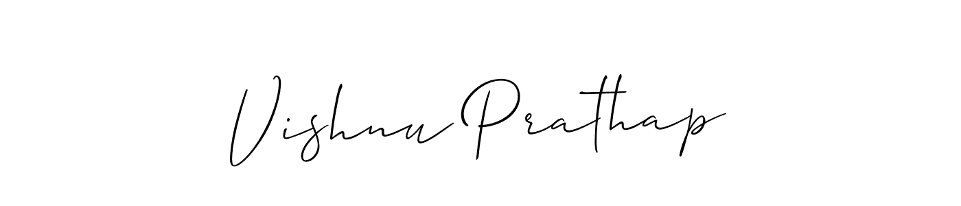 Make a beautiful signature design for name Vishnu Prathap. With this signature (Allison_Script) style, you can create a handwritten signature for free. Vishnu Prathap signature style 2 images and pictures png
