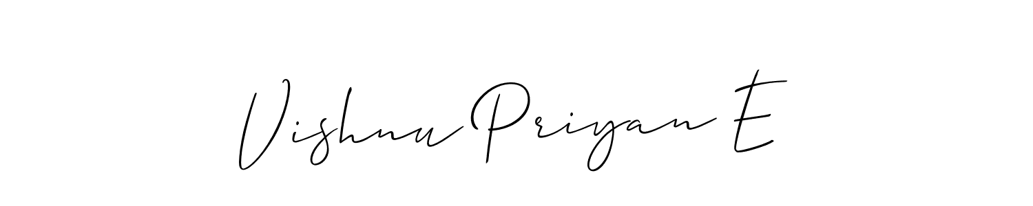 Vishnu Priyan E stylish signature style. Best Handwritten Sign (Allison_Script) for my name. Handwritten Signature Collection Ideas for my name Vishnu Priyan E. Vishnu Priyan E signature style 2 images and pictures png