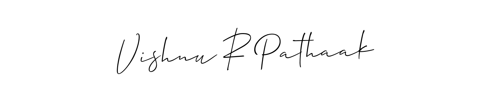 Vishnu R Pathaak stylish signature style. Best Handwritten Sign (Allison_Script) for my name. Handwritten Signature Collection Ideas for my name Vishnu R Pathaak. Vishnu R Pathaak signature style 2 images and pictures png