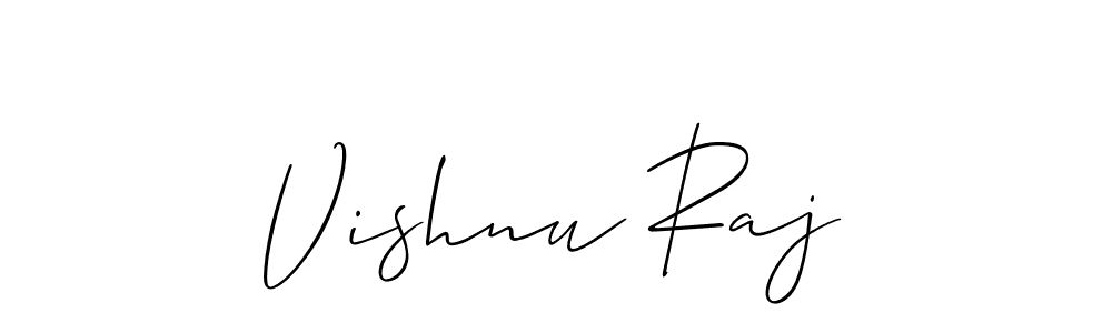 How to make Vishnu Raj name signature. Use Allison_Script style for creating short signs online. This is the latest handwritten sign. Vishnu Raj signature style 2 images and pictures png