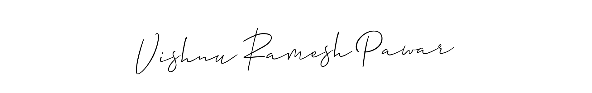 You should practise on your own different ways (Allison_Script) to write your name (Vishnu Ramesh Pawar) in signature. don't let someone else do it for you. Vishnu Ramesh Pawar signature style 2 images and pictures png