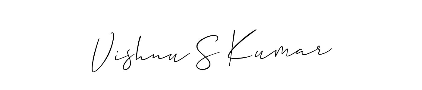 Make a short Vishnu S Kumar signature style. Manage your documents anywhere anytime using Allison_Script. Create and add eSignatures, submit forms, share and send files easily. Vishnu S Kumar signature style 2 images and pictures png