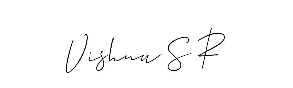 The best way (Allison_Script) to make a short signature is to pick only two or three words in your name. The name Vishnu S R include a total of six letters. For converting this name. Vishnu S R signature style 2 images and pictures png