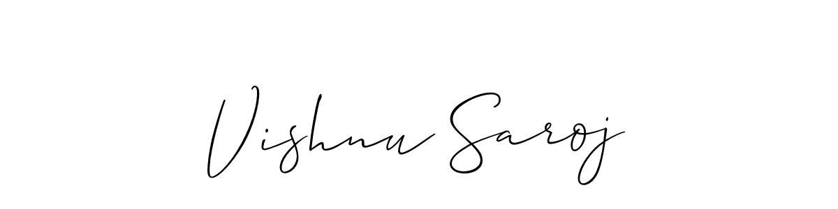 Create a beautiful signature design for name Vishnu Saroj. With this signature (Allison_Script) fonts, you can make a handwritten signature for free. Vishnu Saroj signature style 2 images and pictures png