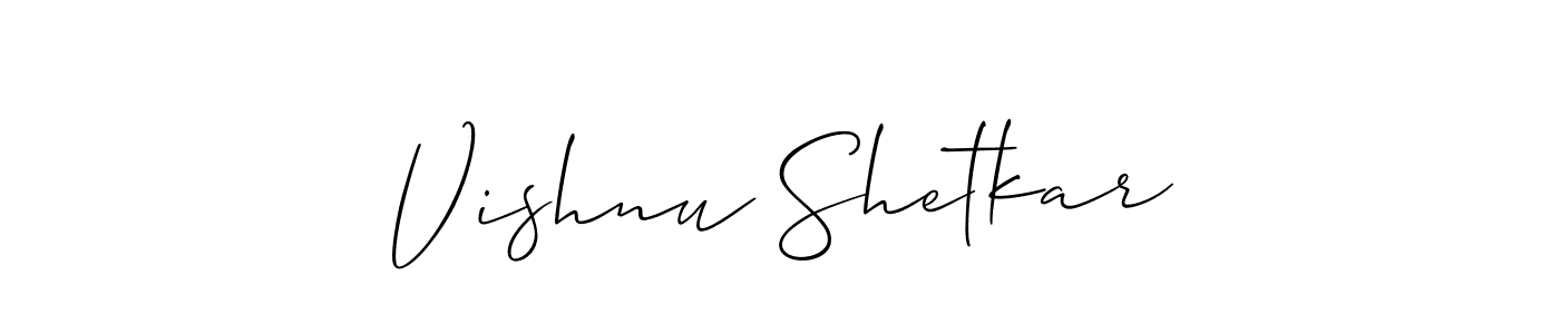 Create a beautiful signature design for name Vishnu Shetkar. With this signature (Allison_Script) fonts, you can make a handwritten signature for free. Vishnu Shetkar signature style 2 images and pictures png