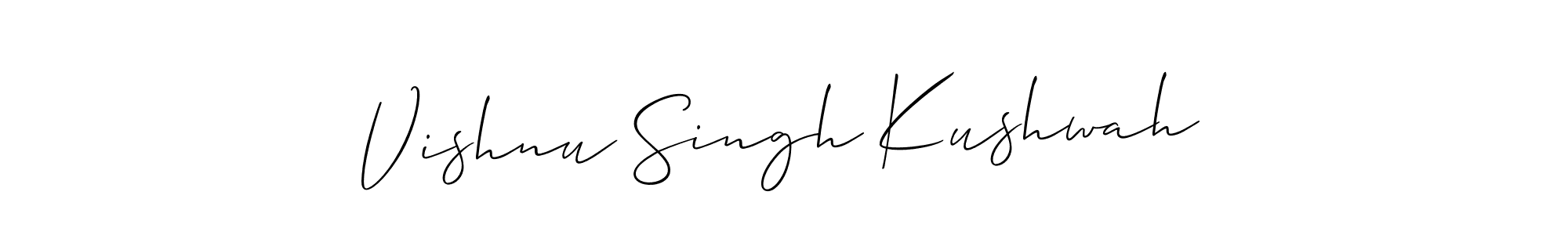 How to make Vishnu Singh Kushwah name signature. Use Allison_Script style for creating short signs online. This is the latest handwritten sign. Vishnu Singh Kushwah signature style 2 images and pictures png