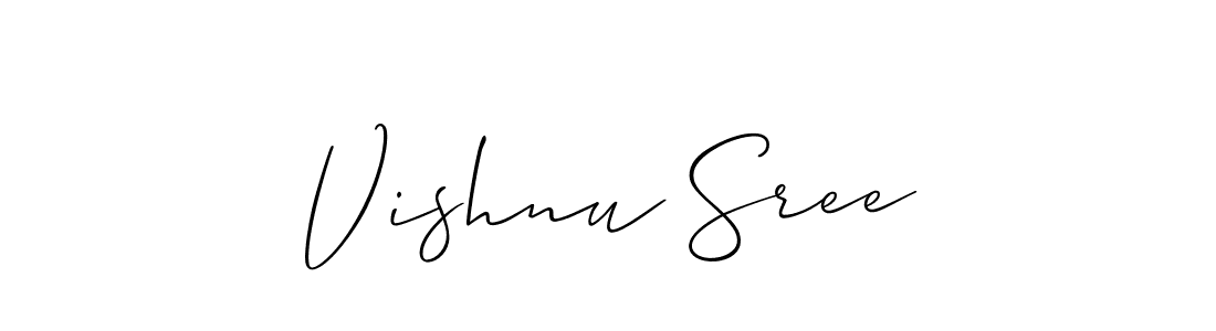 Similarly Allison_Script is the best handwritten signature design. Signature creator online .You can use it as an online autograph creator for name Vishnu Sree. Vishnu Sree signature style 2 images and pictures png