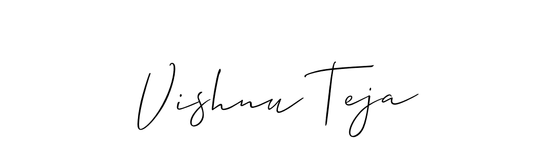 How to make Vishnu Teja name signature. Use Allison_Script style for creating short signs online. This is the latest handwritten sign. Vishnu Teja signature style 2 images and pictures png