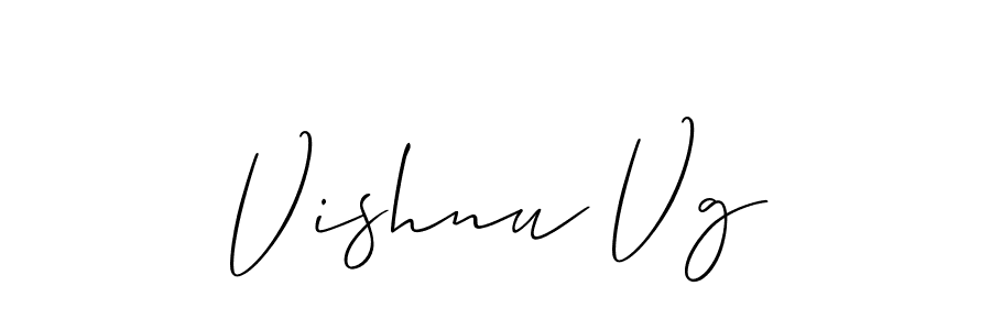 Also we have Vishnu Vg name is the best signature style. Create professional handwritten signature collection using Allison_Script autograph style. Vishnu Vg signature style 2 images and pictures png