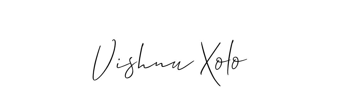 Create a beautiful signature design for name Vishnu Xolo. With this signature (Allison_Script) fonts, you can make a handwritten signature for free. Vishnu Xolo signature style 2 images and pictures png