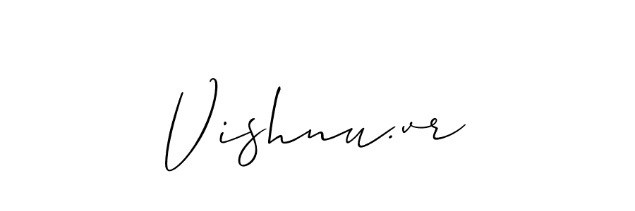 Design your own signature with our free online signature maker. With this signature software, you can create a handwritten (Allison_Script) signature for name Vishnu.vr. Vishnu.vr signature style 2 images and pictures png