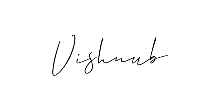 How to make Vishnub signature? Allison_Script is a professional autograph style. Create handwritten signature for Vishnub name. Vishnub signature style 2 images and pictures png