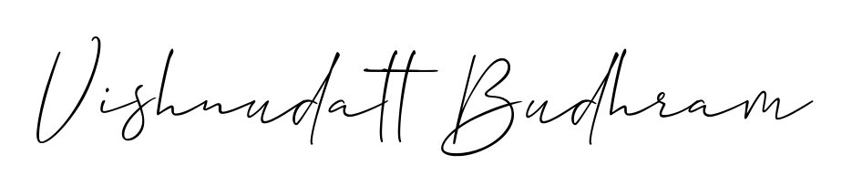 You should practise on your own different ways (Allison_Script) to write your name (Vishnudatt Budhram) in signature. Don't let someone else do it for you. Vishnudatt Budhram signature style 2 images and pictures png