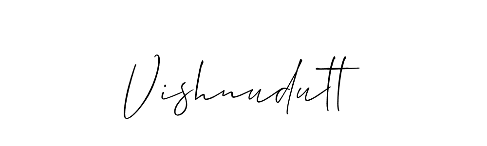 You should practise on your own different ways (Allison_Script) to write your name (Vishnudutt) in signature. don't let someone else do it for you. Vishnudutt signature style 2 images and pictures png