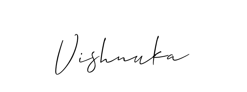 How to make Vishnuka name signature. Use Allison_Script style for creating short signs online. This is the latest handwritten sign. Vishnuka signature style 2 images and pictures png