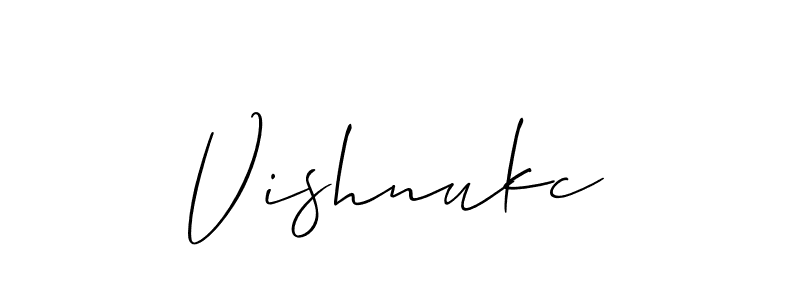 Make a beautiful signature design for name Vishnukc. Use this online signature maker to create a handwritten signature for free. Vishnukc signature style 2 images and pictures png