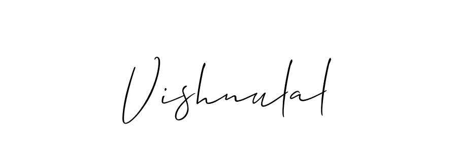How to make Vishnulal signature? Allison_Script is a professional autograph style. Create handwritten signature for Vishnulal name. Vishnulal signature style 2 images and pictures png