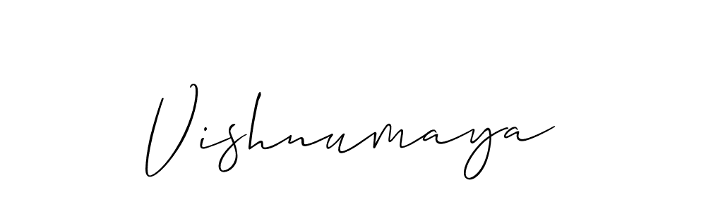 Create a beautiful signature design for name Vishnumaya. With this signature (Allison_Script) fonts, you can make a handwritten signature for free. Vishnumaya signature style 2 images and pictures png