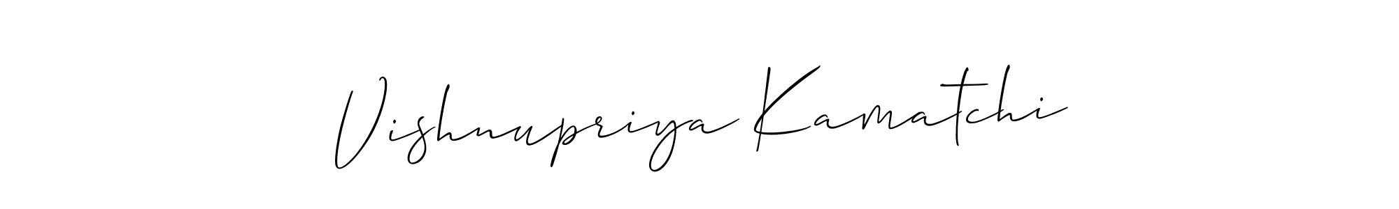 Design your own signature with our free online signature maker. With this signature software, you can create a handwritten (Allison_Script) signature for name Vishnupriya Kamatchi. Vishnupriya Kamatchi signature style 2 images and pictures png