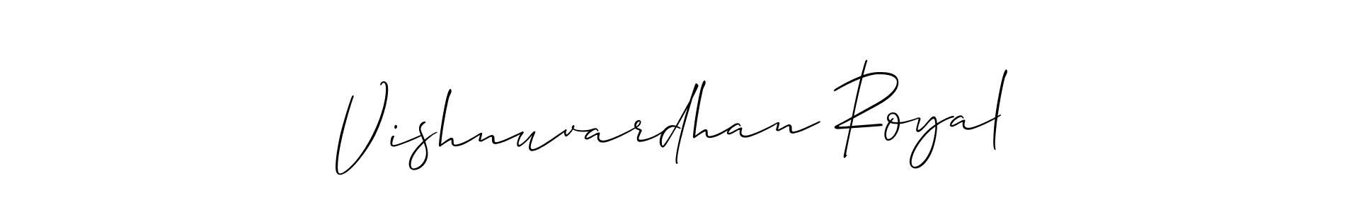Also we have Vishnuvardhan Royal name is the best signature style. Create professional handwritten signature collection using Allison_Script autograph style. Vishnuvardhan Royal signature style 2 images and pictures png