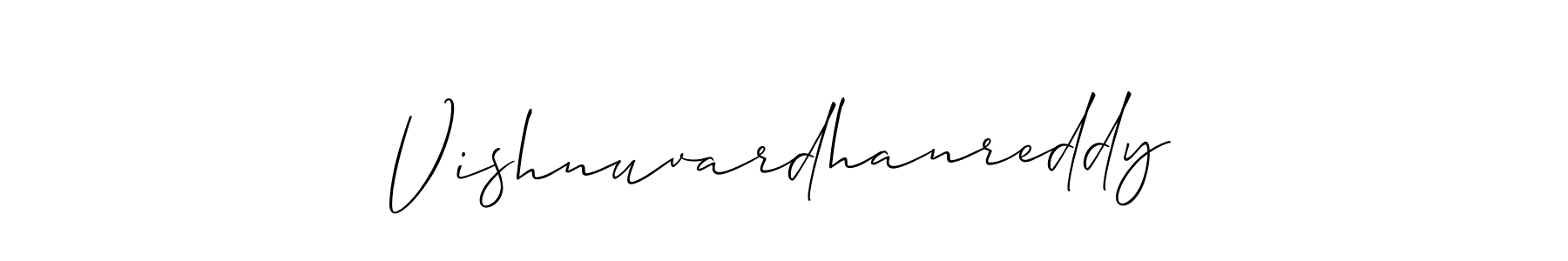 Use a signature maker to create a handwritten signature online. With this signature software, you can design (Allison_Script) your own signature for name Vishnuvardhanreddy. Vishnuvardhanreddy signature style 2 images and pictures png