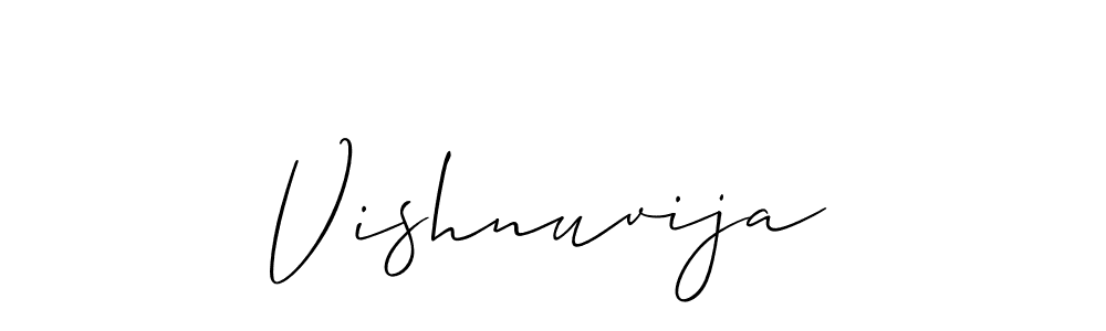 Vishnuvija stylish signature style. Best Handwritten Sign (Allison_Script) for my name. Handwritten Signature Collection Ideas for my name Vishnuvija. Vishnuvija signature style 2 images and pictures png