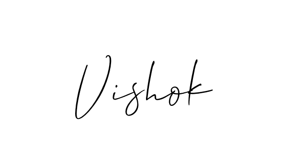 Best and Professional Signature Style for Vishok. Allison_Script Best Signature Style Collection. Vishok signature style 2 images and pictures png