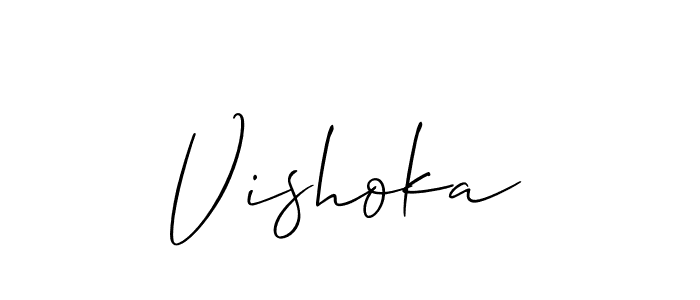 Vishoka stylish signature style. Best Handwritten Sign (Allison_Script) for my name. Handwritten Signature Collection Ideas for my name Vishoka. Vishoka signature style 2 images and pictures png