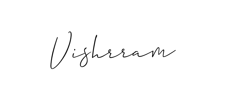 Use a signature maker to create a handwritten signature online. With this signature software, you can design (Allison_Script) your own signature for name Vishrram. Vishrram signature style 2 images and pictures png