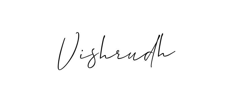 Allison_Script is a professional signature style that is perfect for those who want to add a touch of class to their signature. It is also a great choice for those who want to make their signature more unique. Get Vishrudh name to fancy signature for free. Vishrudh signature style 2 images and pictures png