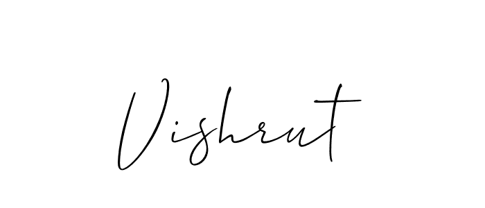 How to make Vishrut name signature. Use Allison_Script style for creating short signs online. This is the latest handwritten sign. Vishrut signature style 2 images and pictures png